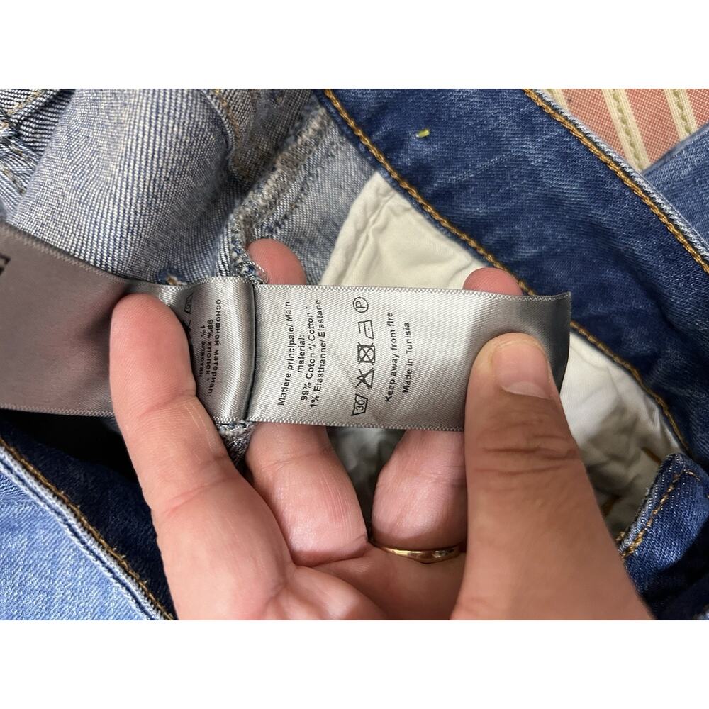 Zadig & Voltaire Ava Eco Denim Kick Flare Raw Hem Zip Detail Jeans Sz 25 - Picture 9 of 9